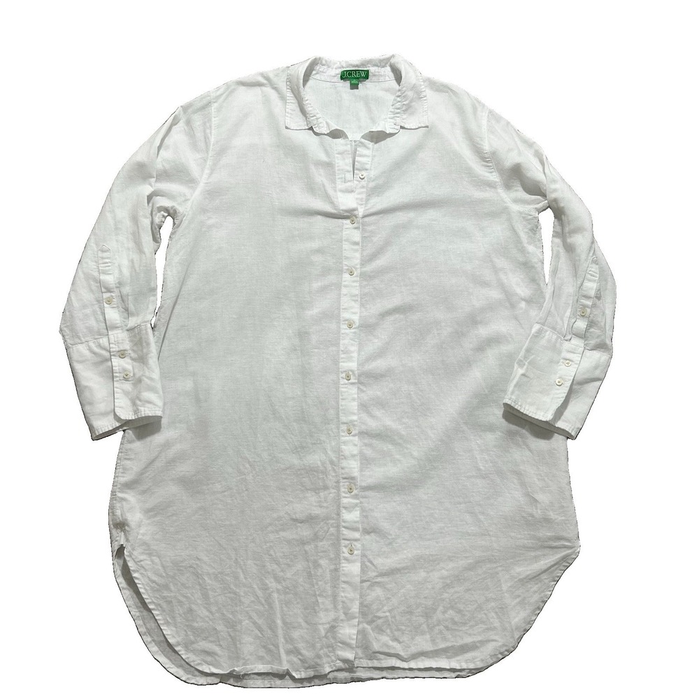 J.Crew Women's XL Relaxed-fit Beach Shirt‎ Linen-Cotton Blend Cover Up